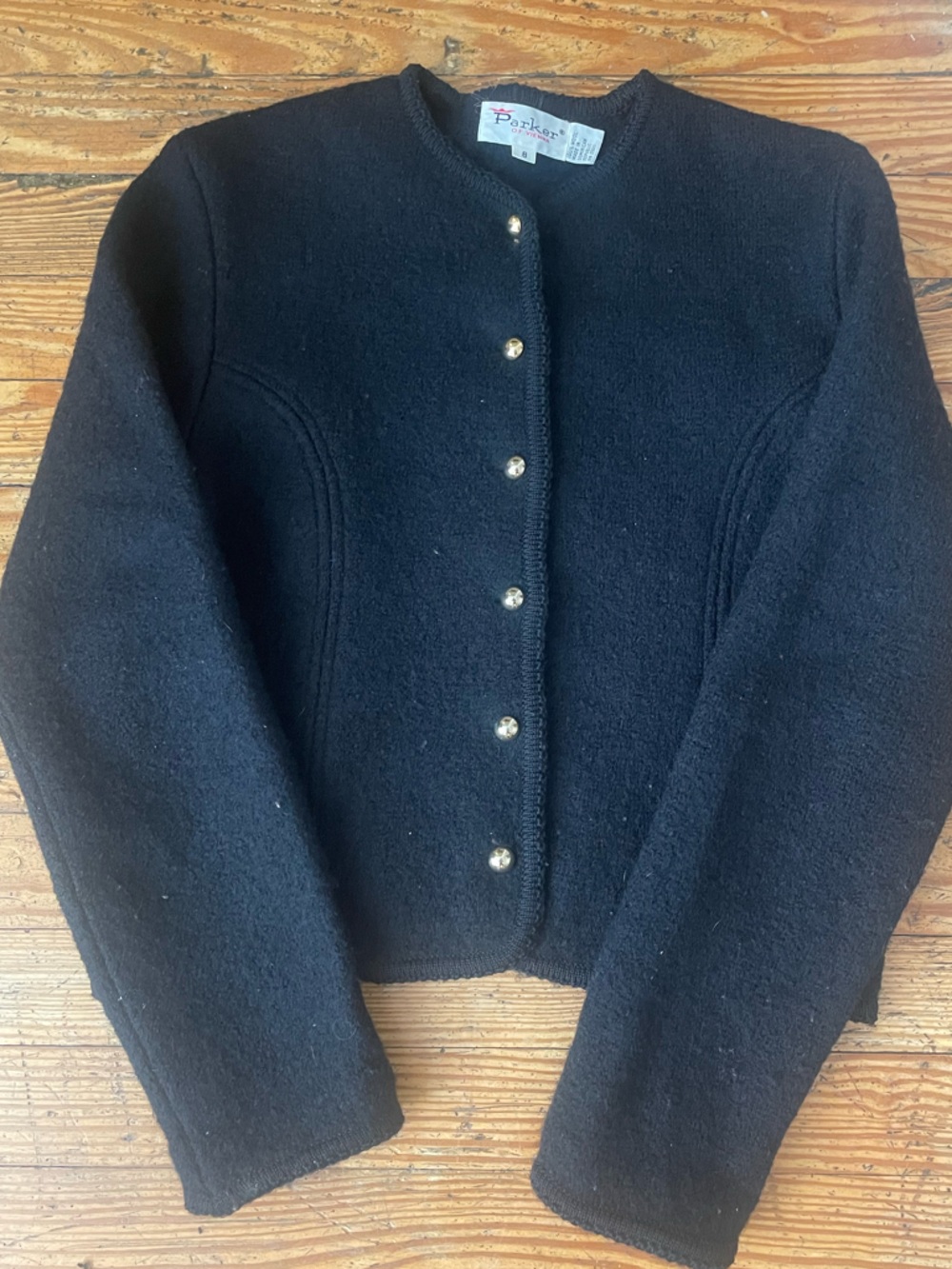 Parker Black Wool Button-Front Jacket